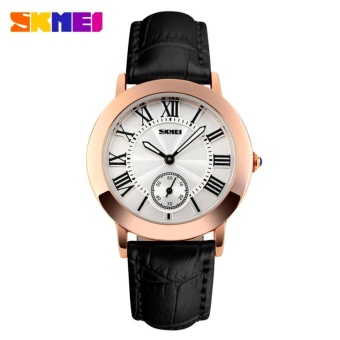Skmei Fashion Casual Ladies Leather Strap Watch Water Resistant 30m 1083CL - Hitam  