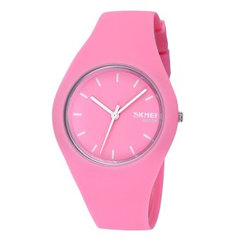 SKMEI Genuine men and women watch dazzling colorful candy colored student waterproof watch-Pink  