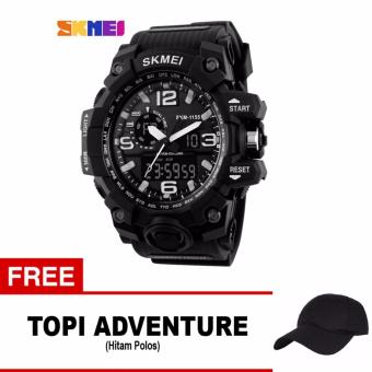 SKMEI Jam Tangan Analog Digital Pria - AD1155 - Black White + free 1x Topi Adventure  