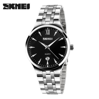SKMEI Men's Quartz Watch Fashion Casual Watches Full Steel Waterproof Wristwatches Black - intl  