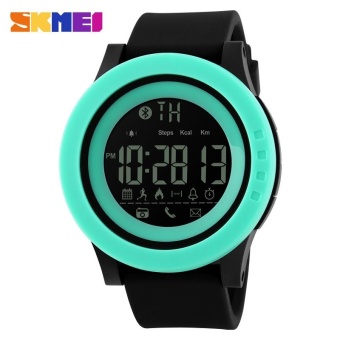 SKMEI Men's Waterproof Electronic Watch Calorie Step Bluetooth Watch 1255 Green - intl  