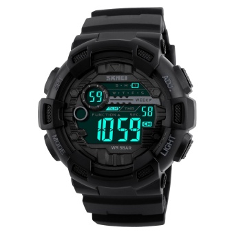 SKMEI Merek Tonton 1243 Pria Digital Perhiasan Countdown Chronograph Watches Double Sisa Alarm Sport jam tangan 50M Waterproof Relogio Masculino - intl  