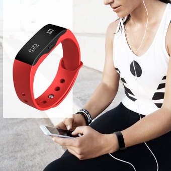 SKMEI merek Watch Smart gelang LED Waterproof kebugaran tidur Tracker Alarm pedometer kalori Bluetooth 4.0 Android 4.3 IOS 7.0 L28T - intl  