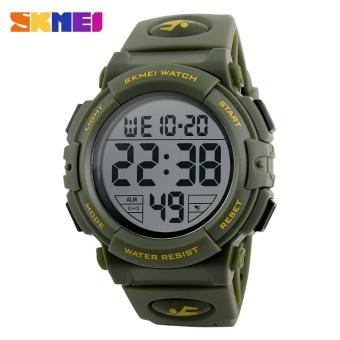 SKMEI New Sports Watches Men Outdoor Fashion Digital Watch Multifunction 50M Waterproof Wristwatches 1258 - Army Green - intl  