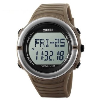 SKMEI S-Shock Heartrate & Pedometer Sport Watch Water Resistant 50m - DG1111HR - Coffee  