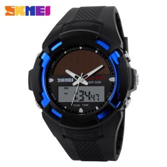 Skmei Solar Energy Sports Watch for Men / Boy / Student / MensDigital Watches LED Water Resistant 1056 Blue - intl  