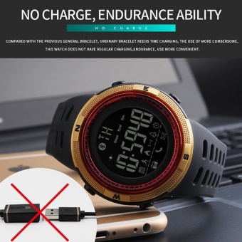 SKMEI Watch 1250 Fashion Smart jam tangan SKMEI Pedometer kalori Digital Watch untuk Apple IOS Android sistem pria wanita Waterproof olahraga Watches - intl  