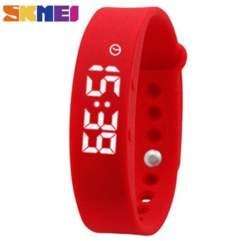 SKMEI Woman Sports Watch Smart Bracelet Calorie Alarm Sleeping Monitoring Pedometer Thermometer Wristband Digital Wristwatches W05 - Red - intl  