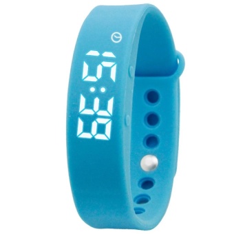 Skmei Women LED Sports Bracelet Smart Watch 3D Pedometer Health Monitoring Smart Digital Watch Sleep Quality Temperature Monitoring - Blue - intl  