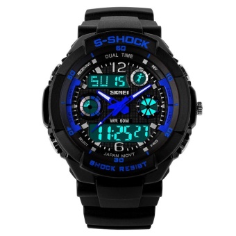 SKMEI Women Sport LED Waterproof Rubber Strap Wrist Watch - Blue 0931 - intl  