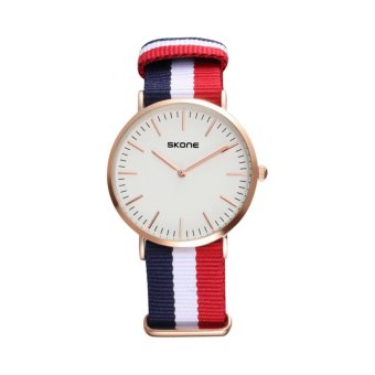 SKONE Brand Lovers Quartz Dress Watches Women Wristwatch Nylon Strap Brand Sports Watch - intl  