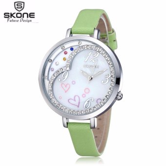 Skone Fashion Casual Sport Style Ladies Quartz Watches Full Shiny Rhinestone Dial Wristwatch - intl  