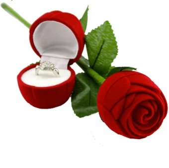 Spicegift Tempat / Box Cincin Bunga Mawar Merah  Lazada 