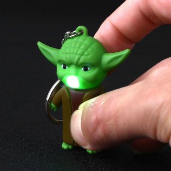 Star War Yoda with Sound Led Flashlight Action Figure Cute Toys Keychain Gift - intl  
