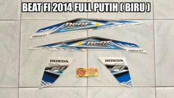 Gambar Striping Beat Fi 2014 Full Putih ( Biru )
