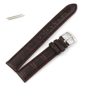 Sunshine 18mm Soft Genuine Leather Strap Steel Buckle Wrist Watch Band Brown   