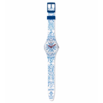 Bandingkan Toko SWATCH GW171 - BLUE POETRY - Jam Tangan Wanita - Bahan Tali Silikon- Putih - Motif Bunga Biru Bandingkan Simpan