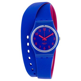 Swatch - Jam Tangan Wanita - Biru-Biru Angka Pink - Rubber Biru - LS115  
