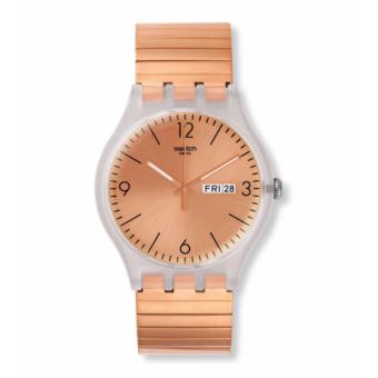 SWATCH SUOK707A - Rostfrei L - Jam Tangan Wanita - Bahan Tali Stainless Steel - Rose Gold  