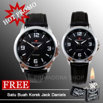 Swiss Army Couple - Jam Tangan Pasangan – Tali Kulit - Hitam Elegan - SA 3169 Ps  