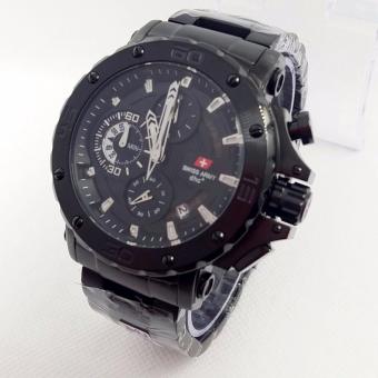 Swiss Army *DHC SA2193 - Jam Tangan Fashion Pria - Full Stainless Steel - Chrono Mode Aktif [Black]  