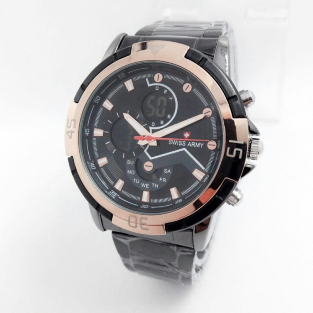 Perbandingan harga Swiss Army Dual time Digital bo Jam Tangan Swiss Army Dual time Digital bo Jam Tangan Pria Stainless SA 2153