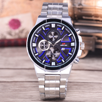 Swiss Army- Jam Tangan Pria – Body Silver – Black/Blue Dial – Stainless steel band- SA-RT-7744C-TGL-SB  