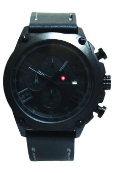 Swiss Army - Jam Tangan Pria - Leather Strap - Black - Sa 4076  