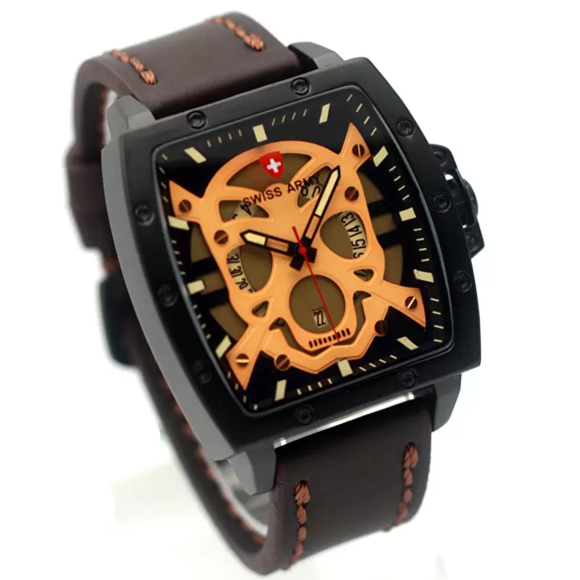 Swiss Army Jam Tangan Pria Leather Strap Chrono Aktif Sa 9011 Spec SWISS ARMY jam tangan pria terbaru original SA5263T leather strap