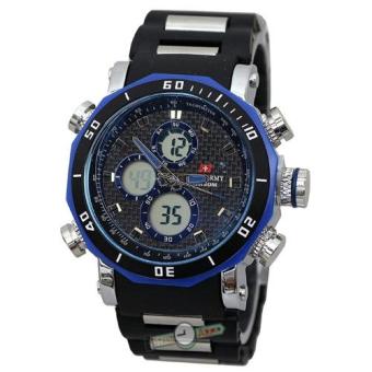 Swiss Army - SA 0028 - Jam Tangan Pria - Karet - ( Hitam Biru )  