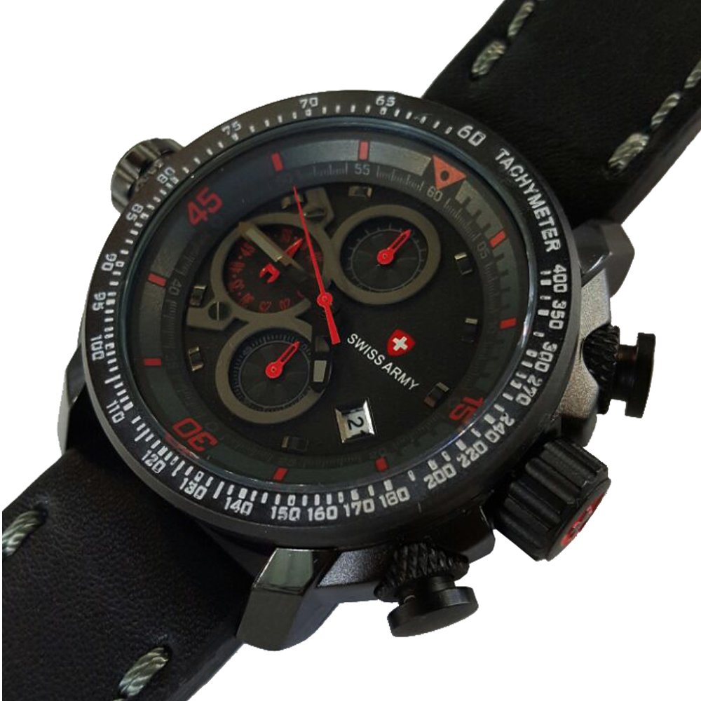 swiss army jam tangan pria leather sa5427 merah swiss army jam tangan pria leather sa5427 merah