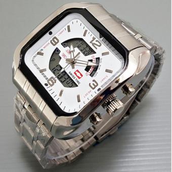 Swiss Time - Jam Tangan Pria - Stainless Steel - Silver Putih - ST 90 SW  