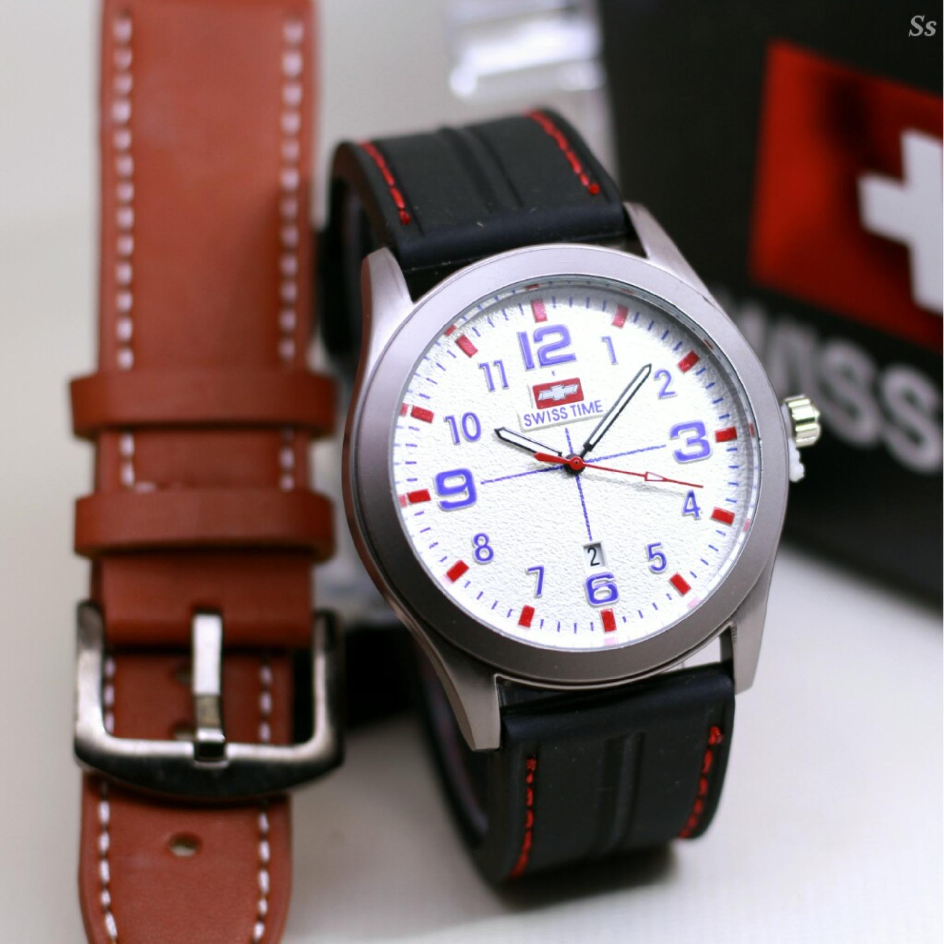 line murah SWISS TIME ARMY STRAP RUBBER TANGGAL AKTIF FREE TALI Home Perhiasan Jam tangan SWISS TIME ARMY STRAP RUBBER TANGGAL AKTIF FREE TALI KULIT SA 3568PO