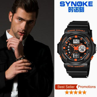 ***Synoke 66866*** Digital perhiasan Olahraga Renang Militer Kuat Tahan Lama Laki-Laki clock ' jam tangan yang tahan Air Jeruk  