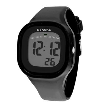 Synoke 66896 Women Waterproof Sport Watch Cool Fashion Digital Wristwatch Black MZ4D1 - intl  
