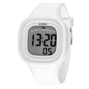 Synoke 66896 Women Waterproof Sport Watch Cool Fashion Digital Wristwatch (White)  