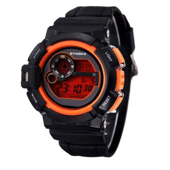 SYNOKE 67556 Fashion Multi-function Digital Waterproof Sports Wrist Watch ss67556 Orange  
