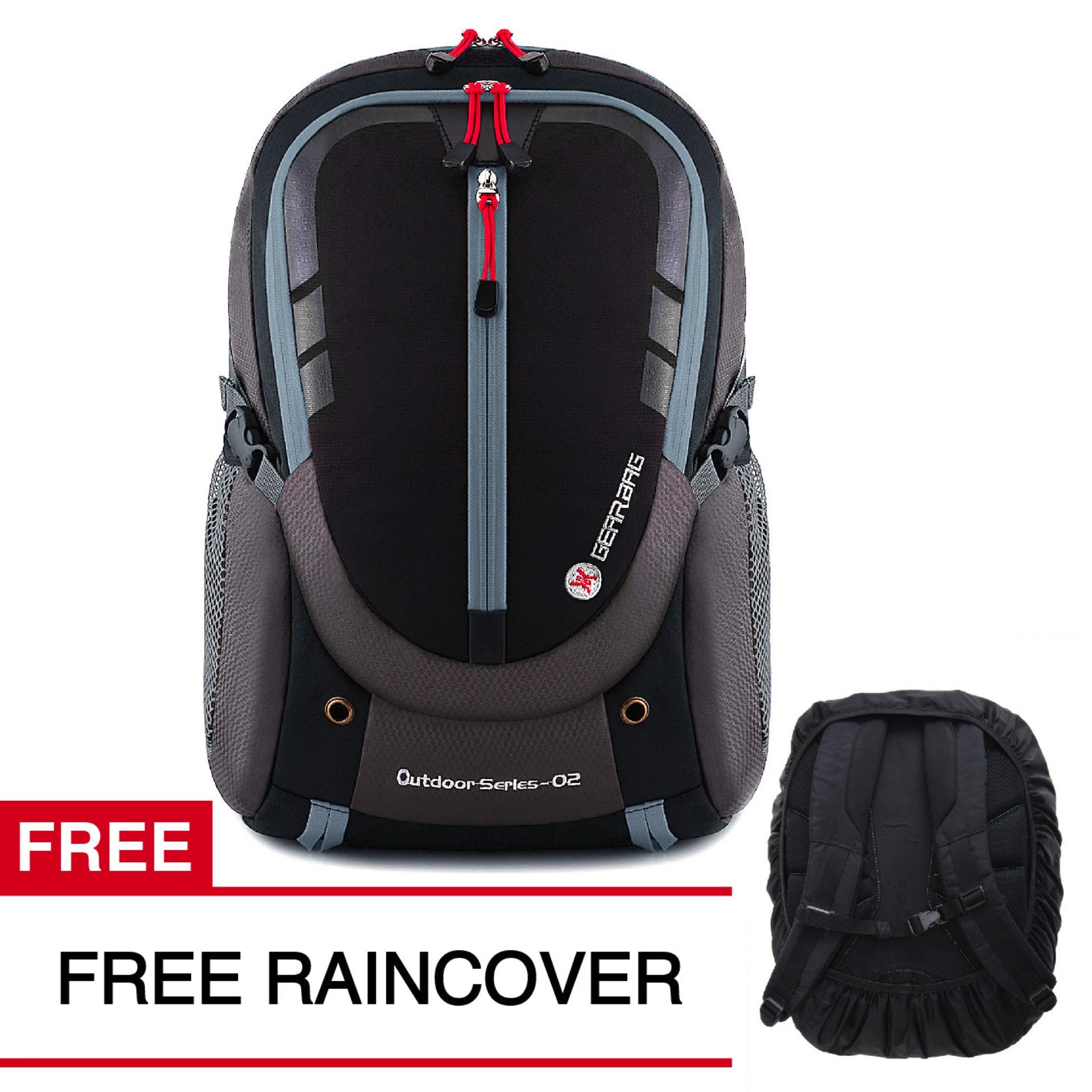 Tas Ransel Gear Bag - Rebellion K2-SO Tas Laptop Backpack - Black Grey + FREE Raincover Tas Pria Tas Sekolah Tas Kerja Tas Fashion Pria