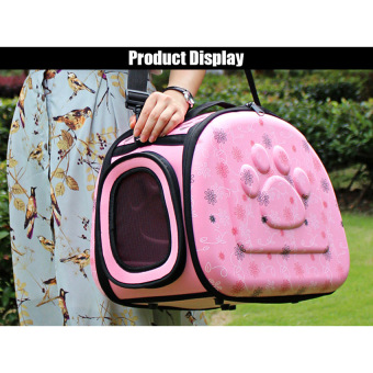 Tas Tangan Portabel Pet Anjing Pembawa Wisata Bahu Bag BerwarnaMerah Muda