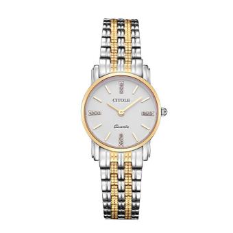 telimei Counter Genuine Diamond Ladies Watch thin strip West Teng simple quartz watch business watch waterproof S5061 (Gold)  