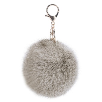 Gambar telimei Novelty Keychain with Plush Cute Artificial Rabbit Fur KeyChain for Car Key Ring Bag Purse Charm (Gray)   intl
