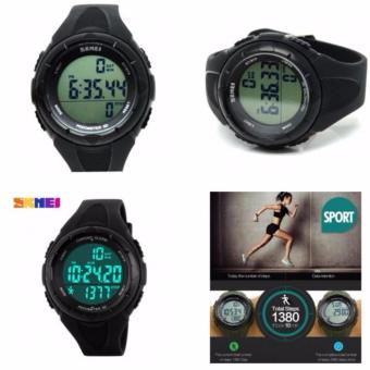 Gambar Terlaris !! Skmei S Shock Pedometer Sport Watch Water Resistant 50m Dg1108s Jam Tangan Penghitung Langkah Kaki Pria Lelaki Laki Laki Cowok Wanita Perempuan Cewek Anti Air Waterproof 50 M Meter Kokoh Ringan Original   Black Hitam   Army Green Hijau