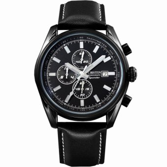 TETE OCHSTIN Korean Fashion Casual Student Waterproof Male TableLuminous Mens Leather Multifunction Sports Watch (White) - intl  