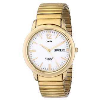 Timex Men's T21942 Elevated Classics Dress Gold-Tone Expansion Band Watch - Intl  