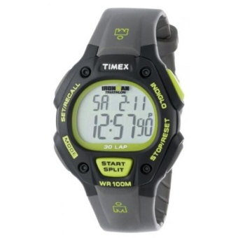 Timex Mens T5K692 Ironman Classic 30 Full-Size Gray/Green Resin Strap Watch - intl  