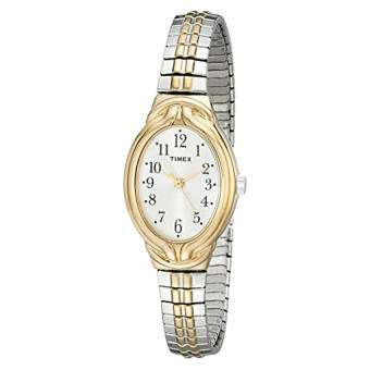 Timex Women's T2N9809J Elevated Classics Oval Two-Tone Expansion Band Watch - Intl  