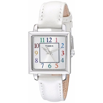 Timex Women's T2P377 Elevated Classics Silver-Tone Watch with White Leather Band - intl  