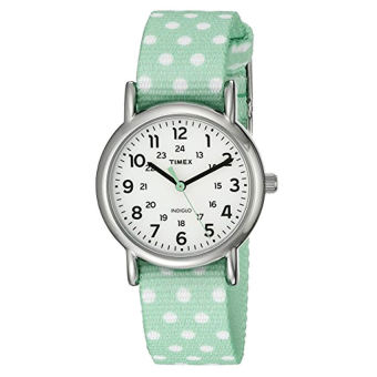 Timex Women's TW2P655009J Weekender Silver-Tone Watch with Reversible Mint Nylon Band - intl  