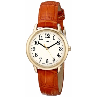 Timex Womens TW2P68800 Easy Reader Honey Brown Croco Pattern Leather Strap Watch - intl  