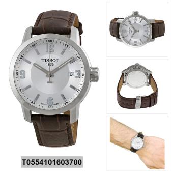 Tissot Watch PRC 200 Brown Stainless-Steel Case Leather Strap Mens SWISS NWT + Warranty T0554101603700  